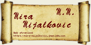 Mira Mijalković vizit kartica